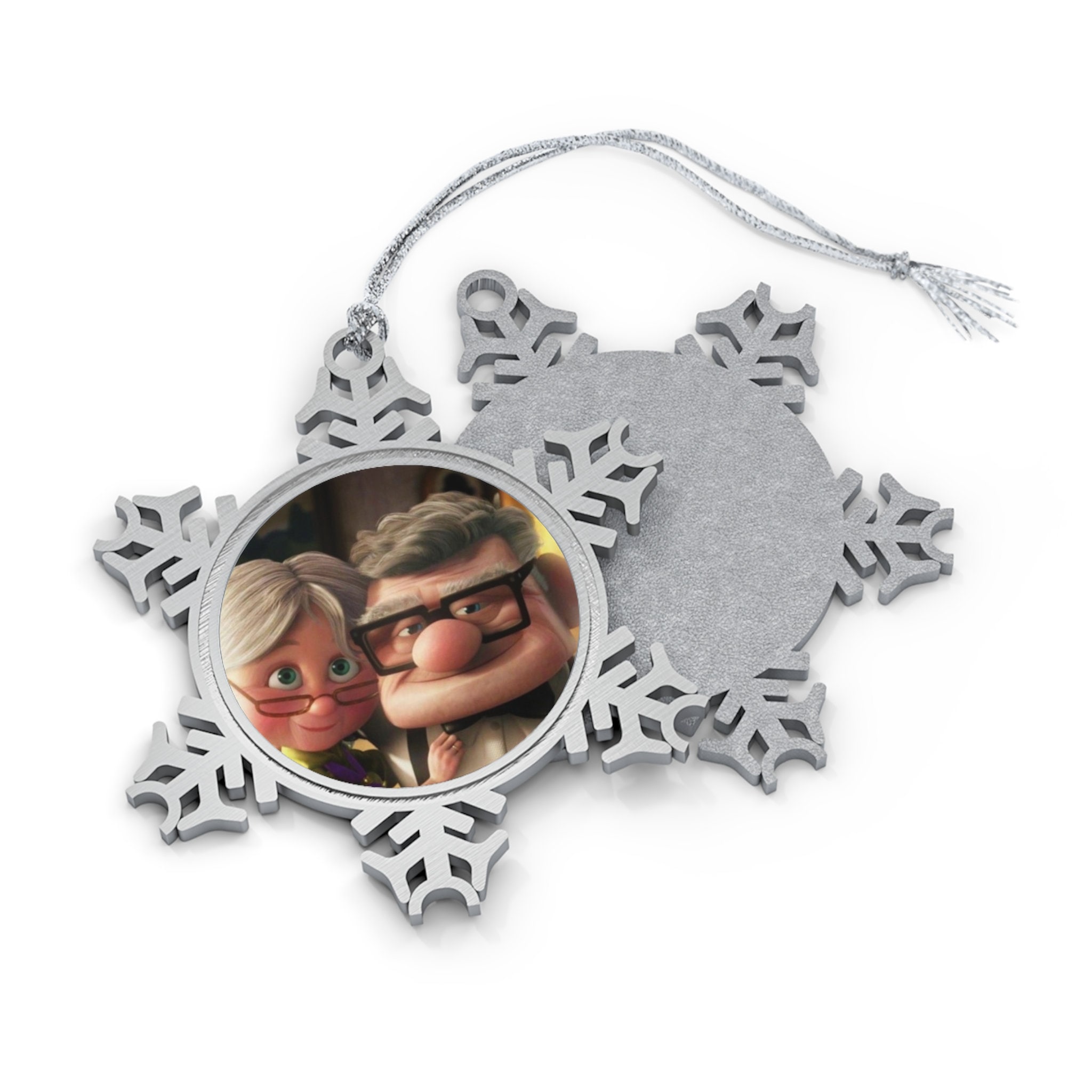 Discover Disney UP Ellie and Carl Pewter Snowflake Ornament