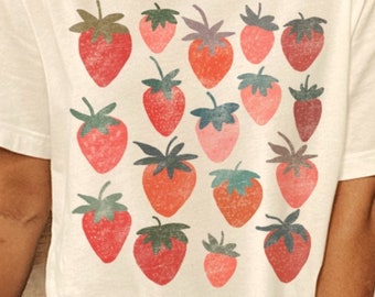 Strawberry Graphic Print Tee Unisex fit