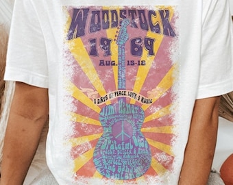 Woodstock 1969 Printed Graphic Tee Unisex Fit