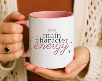 Main Character Energy Coffee Mug | Bookish Ceramic Mug | Reader Gift | Book Lover Cup | 11oz or 15oz Mug