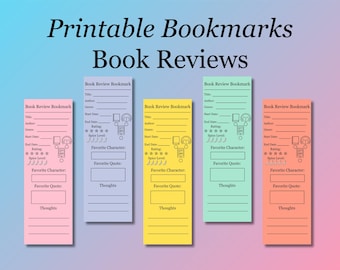 Marcapáginas imprimibles con reseñas de libros: Regalo para amantes de la lectura (Descarga en PDF)