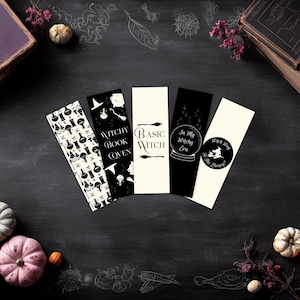 Set of Printable Bookmarks | Witchy Halloween Themed | Witch Era | Bookish Spooky Season Themed Gift