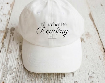 読書に没頭したい帽子｜本好きのためのベースボールキャップ｜刺繍入りコットン製ダッドハット｜読書好きへのギフト｜女性への本好きギフト