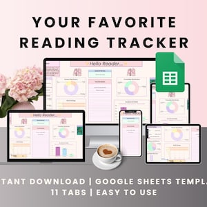 Foglio di calcolo per tenere traccia di libri e letture / Download digitale compatibile con Google Fogli / Organizzatore di biblioteche personali / Regalo per amanti dei libri