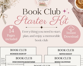 Book Club Starter Kit: Printable Organizer, Planner & Discussion Guide (PDF Download)