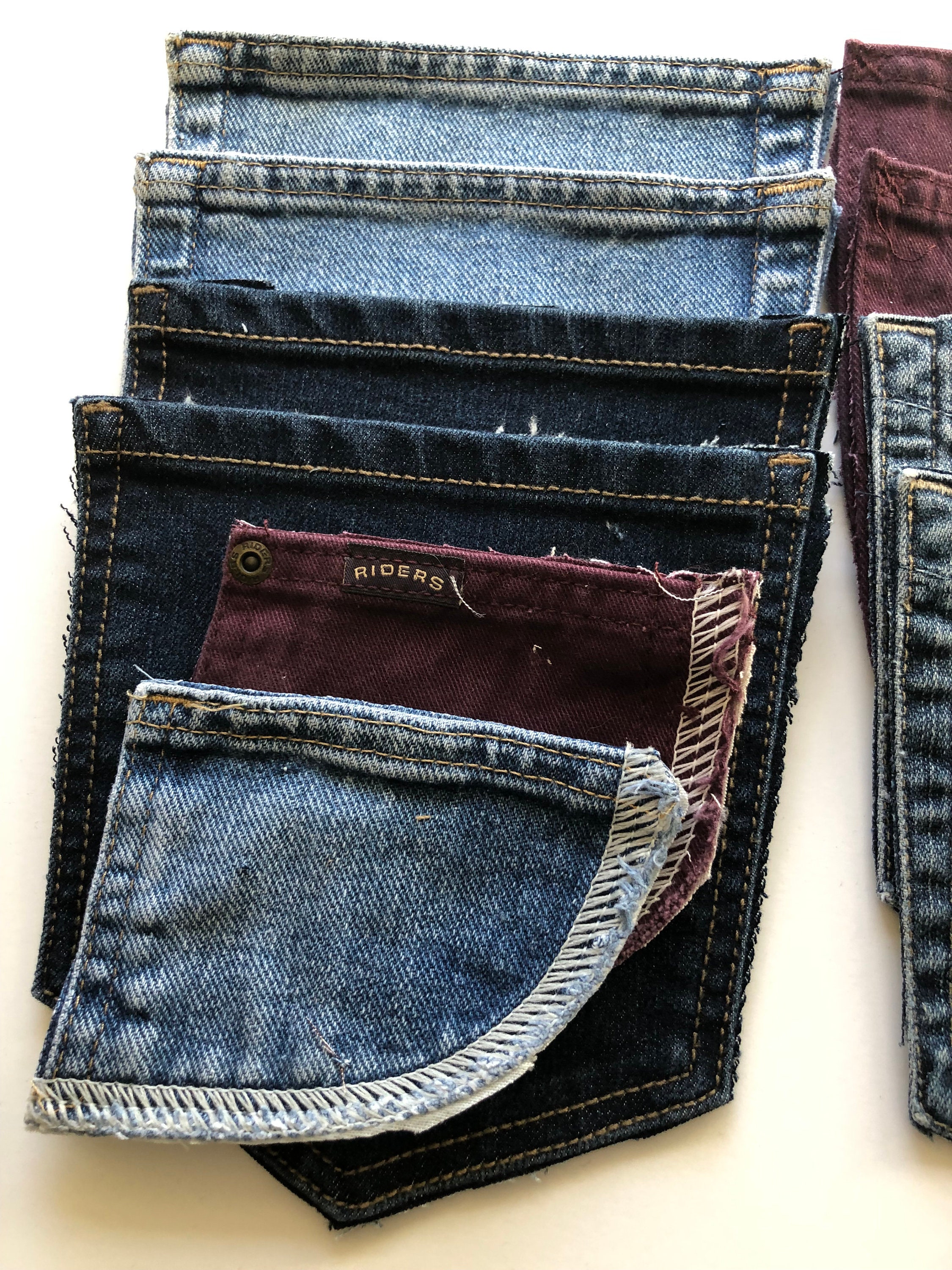 12 Assorted Denim Pockets - 8 Back Pockets and 4 Watch Pockets - Etsy