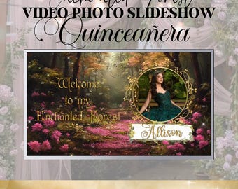 Enchanted Forest Photo Slideshow Quinceanera with music, quinceañera digital photo album, mis quince video slideshow, fairy slideshow.