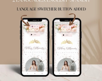 Blush Pink Quinceanera Bilingual Website Invitation online rsvp, rsvp tracking, Wix Website, Digital Invitation sweet 16 invitation
