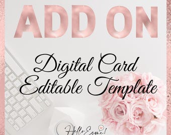 ADD ON, Digital Card for website invitation. Canva template. Mis quince, 15 años invitation animated