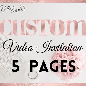 Custom Video Invitation with 5 pages, quinceañera invitation, electronic save the date, digital invitation, Mis quince, wedding e-vite