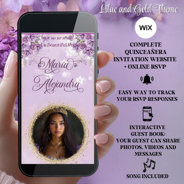 Verschlungene Quinceañoa Digitale Einladung • Website mit Antwort-Tracker • Rapunzel Sweet 16 Geburtstagseinladung