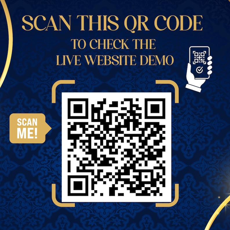 Navy Blue and Gold Quinceanera Invitation Rsvp Website, rsvp QR code, Digital Invitation Website Mis Quince Invites, XV invitations image 2