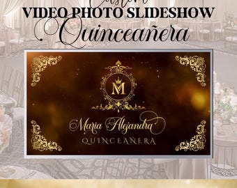 Photo Slideshow Quinceanera, Digital Photo Slideshow, custom video animated with music, mis quince video slideshow, digital photo album.