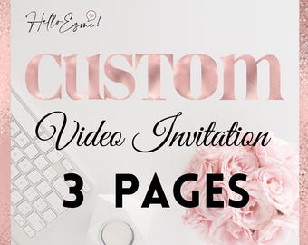 Custom Video Invitation with 3 pages, quinceañera invitation, electronic save the date, digital invitation, Mis quince, wedding e-vite