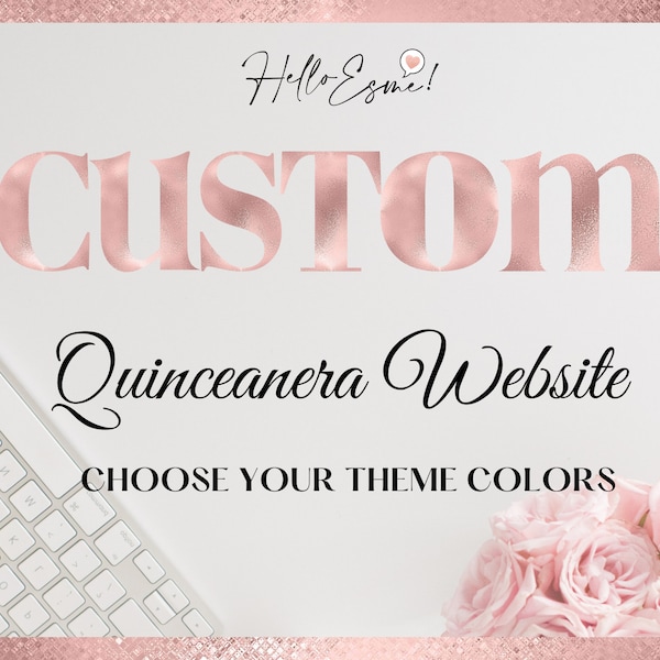 Custom Quinceanera Invitation Rsvp Website, Choose you own theme colors, Digital Invitation, Mis Quince Invitation, Wix Website.