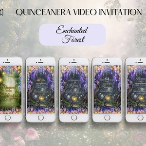 Enchanted Forest Invitation Quinceanera, Digital Invitation, Animated Invitation, mis quince invites, quinceanera invitations, xv invitation