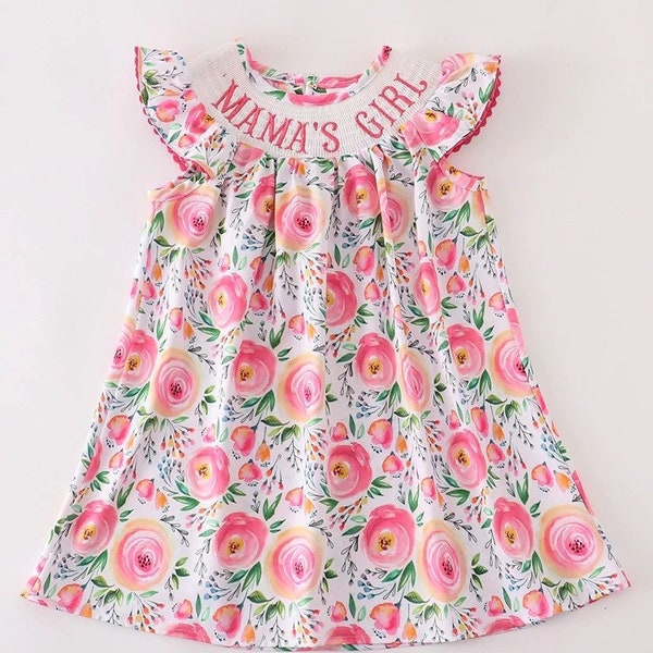 Floral Print Smocked Bodice Dress