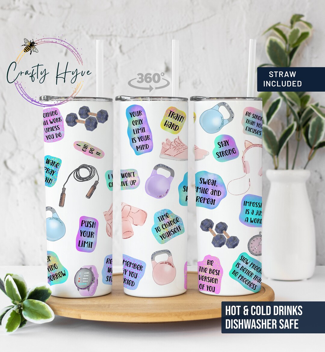 Personalized Work Out Water Bottle Tumbler, Custom Gym Tumbler, Gym