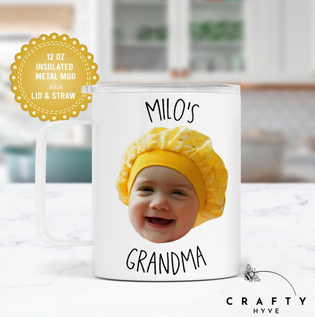 Baby Photo Mug Personalized, Baby Photo Metal Mug, Baby Face Travel Mug