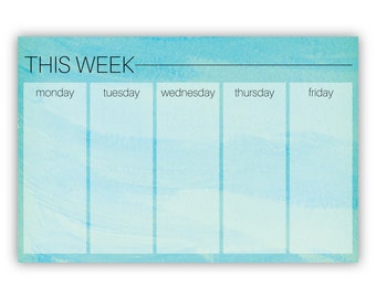 Blue Wave Weekly Desk Pad