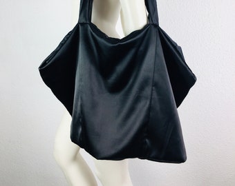 Upcycling shopping bag "Black Shine" - made with love & from dresses :)