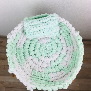 Upcycling-Körbchen L (ca. 35 cm) - "Minz-Zahnpasta"