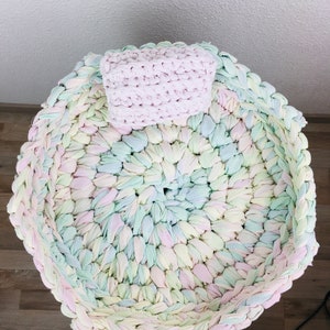 Upcycling basket L (approx. 40 cm) - &quot;Pastel rainbow&quot;