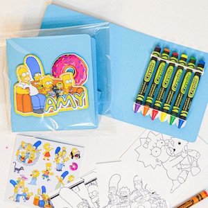 Simpsons Coloring Book, Simpsons Party Decorations, Simpsons Party Favors, Coloring Pages, Simpson Birthday Decoration, Sticker Sheet