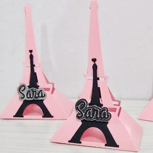 Paris Bridal Shower Favor Boxes – Eiffel Tower Candy Boxes – Set of 6 Wedding Shower Favors