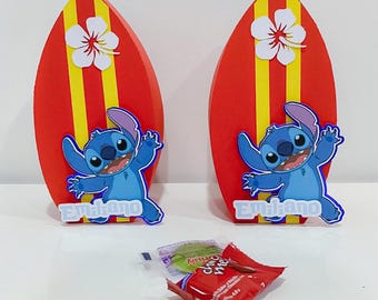 Stitch Party Favor Boxes Personalized Beach Surf Table Decor Lilo & Stitch Birthday Treat Set of 6 or 12
