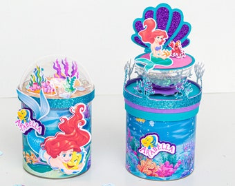 Little Mermaid Party Favors, Mermaid Party Decorations, Little Mermaid Birthday Decorations, Princess Decor, Mermaid Potatoes Chips Can