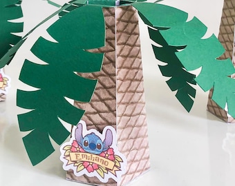 Stitch Feestbedankjes Doosjes Gepersonaliseerde palmboom Tafeldecor Lilo and Stitch Verjaardagstraktatie Set van 6 of 12