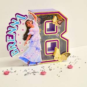 Carta 3D de Isabella, Decoraciones de fiesta de Encanto, Fiesta de cumpleaños de Encanto, Carta 3D de Encanto, Cartas 3D inspiradas en Encanto, Fiesta temática de Encanto