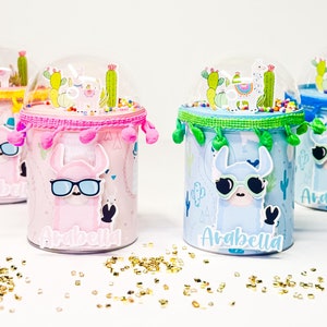 Llama Party Favor, Llama Cactus Chip Can, Boho Fiesta Party Decorations, Llama Birthday, Llama Baby Shower, Llama Treat Boxes