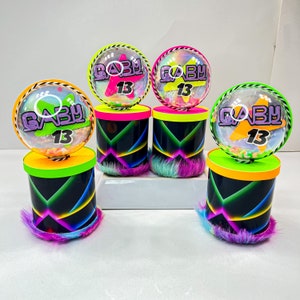 Neon Gastgeschenke,Neon Party Dekoration,Neon Geburtstagsdeko,Neon Party,Teenager Geburtstag,Neon Chips Dose