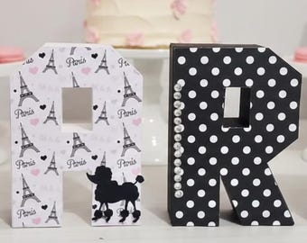 Paris Party 3D Name Letters Eiffel Tower Birthday Decorations Girl Party Decor Dessert Table Centerpiece
