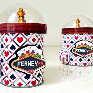 Personalized Casino Favor: Custom Pringles Can 1.3oz for Poker Night, Vegas Birthday, Roulette Party Décor