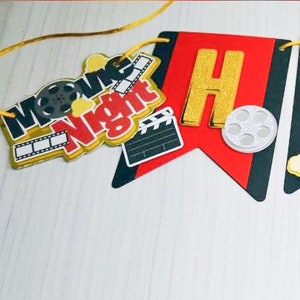 Movie Night Birthday Banner Movie Party Decorations Movie Night Theme Party Movie Theater Birthday Cinema Birthday Movie Night Decorations