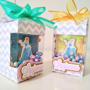 Princess Shaker Favor Box: Cinderella & Belle, Castle Party Decor