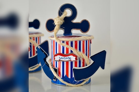 Nautical Party Favor, Nautical Party Decorations, Nautical Birthday  Decorations, Sea Themed Party, Anchor Chips Can 
