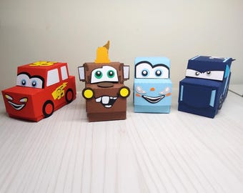 Cars Party Favors - Candy Boxes & Treat Holders | Personalized Kids Party Supplies | Cars-Themed Birthday Favors - Set of 4