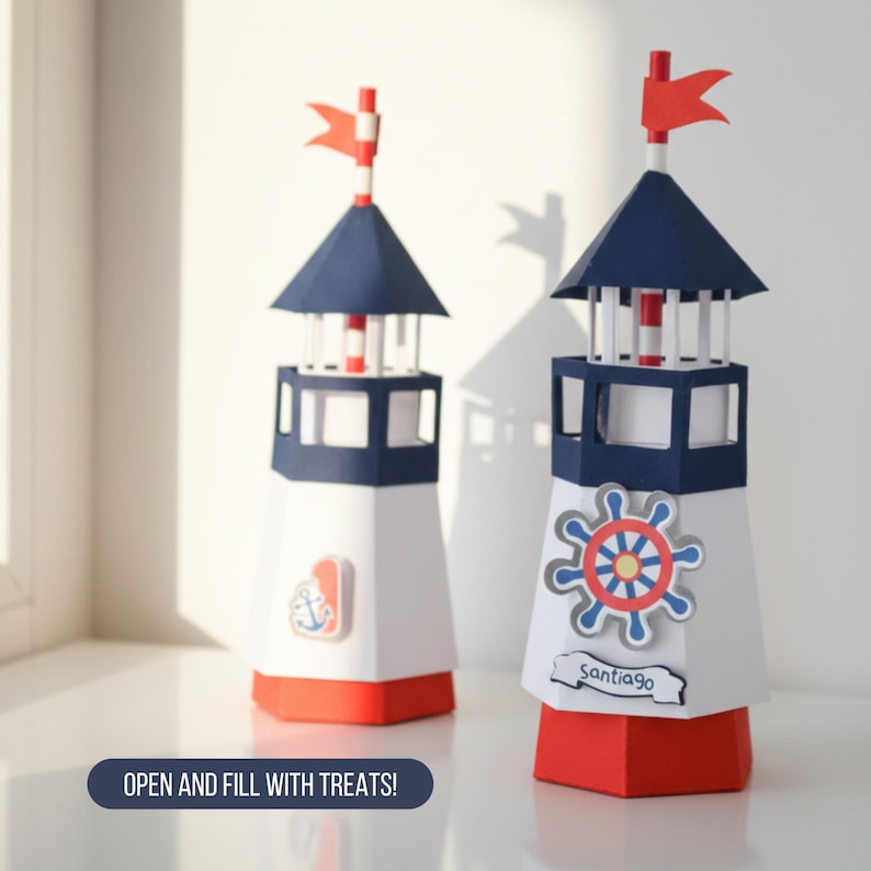 Nautical Lighthouse Centerpiece Table Decor Baby Boy Birthday Party ...