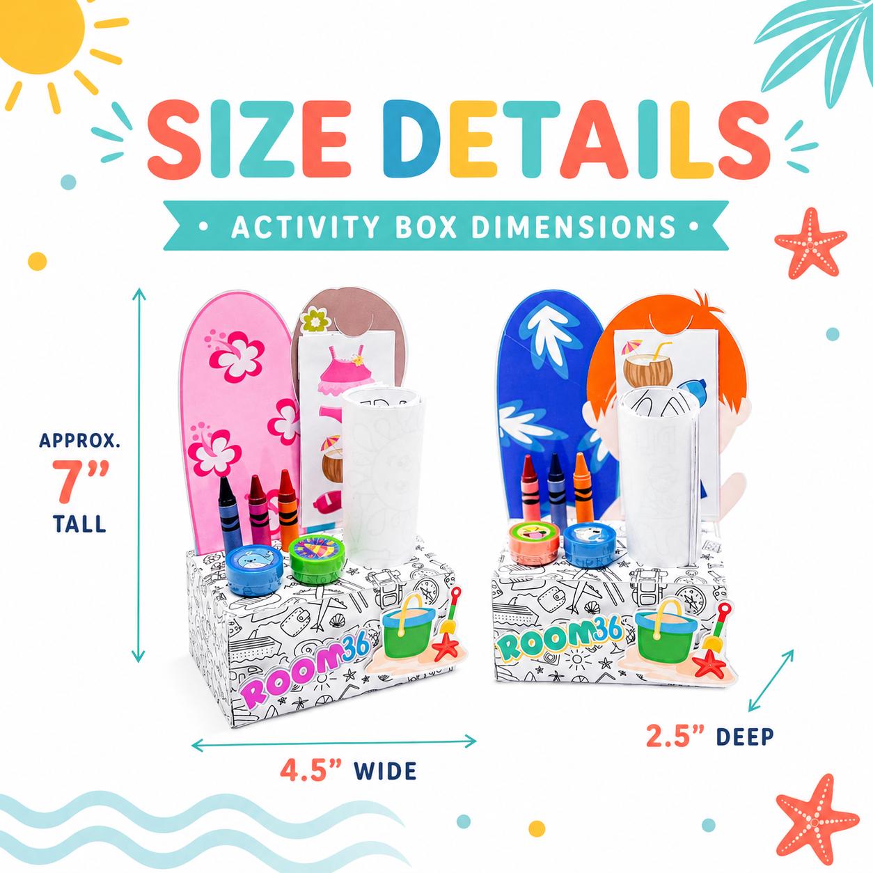 Summer Activity Box for Kids Pool Party Favor Beach Birthday Luau Favor ...