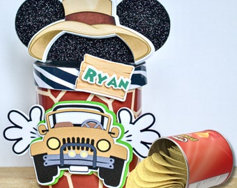 Mickey Safari Party Favors, Mickey Safari Party Decorations, Mickey Safari Birthday Party, Mickey Safari Chips Can, Safari Party Favor