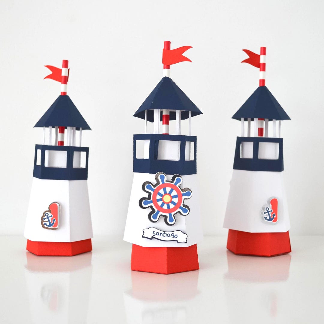 Nautical Lighthouse Centerpiece Table Decor Baby Boy Birthday Party ...