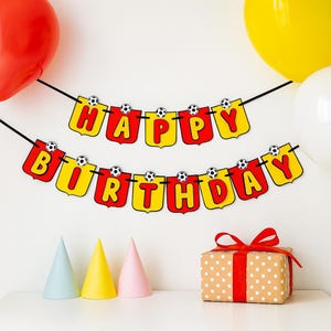 Soccer Birthday Banner | Sports Party Decoration | Personalized Happy Birthday Banner for Kids, Boys, Team Party, Soccer Theme Decor