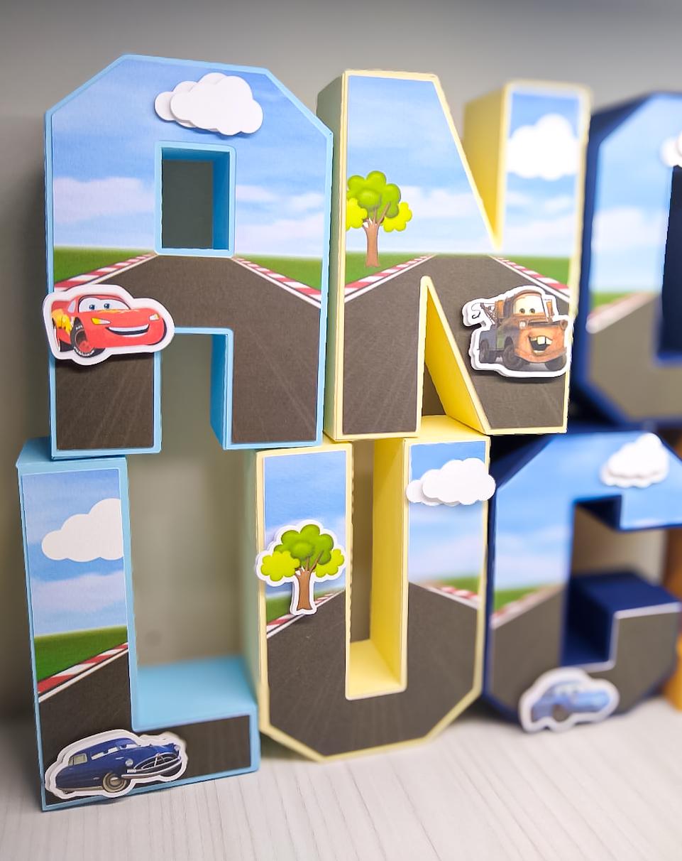 Cars 3D Letters | Personalized Cars Party Decorations | Lightning ...