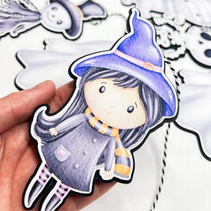 Halloween Garland – Ghost & Skeleton Banner, Spooky Halloween Bunting for Mantle or Wall