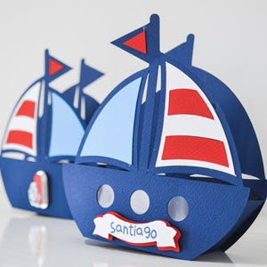 Bonbonnière nautique personnalisée - cadeau voilier - cadeau de baby shower ancre - décoration Ahoy, c'est un garçon - cadeau nautique