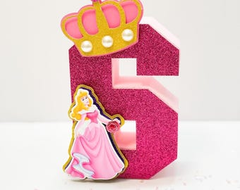 Princess 3D Letter or Number | Birthday Centerpiece | Party Table Decoration | Girl Keepsake | Nursery Decor